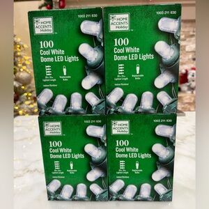 Home Accents Set of 4 100 count Cool White LED Dome String Lights 29Ft Christmas